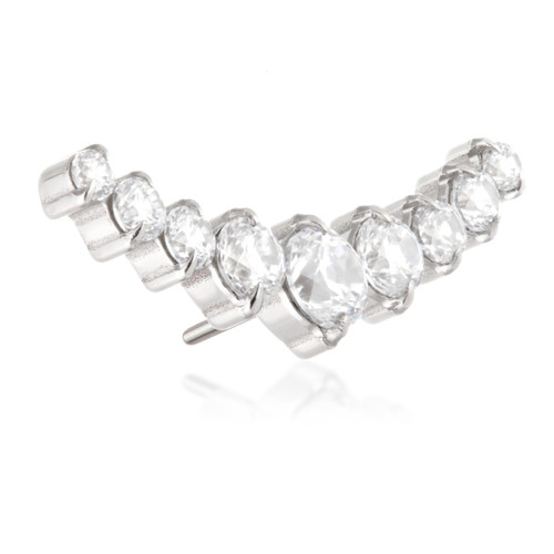 Ti Threadless Jewelled Prong Crescent Attachment