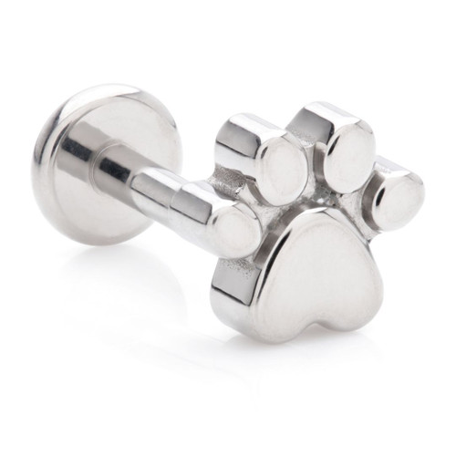Ti Threadless Labret with Paw Attachment