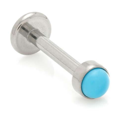 Ti Threadless Labret with Turquoise Gem Disk