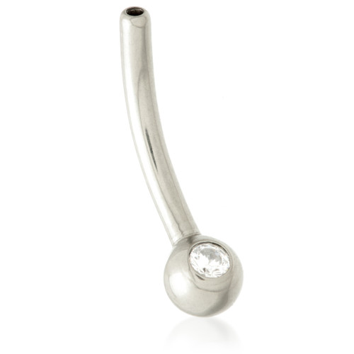 Ti Threadless Micro Banana Stem with Fixed Gem Ball (1.2mm)