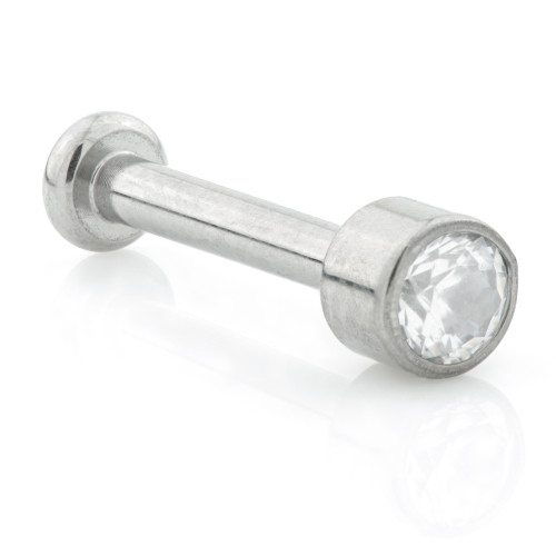 Ti Threadless Small Base Labret with Ti Gem Disk