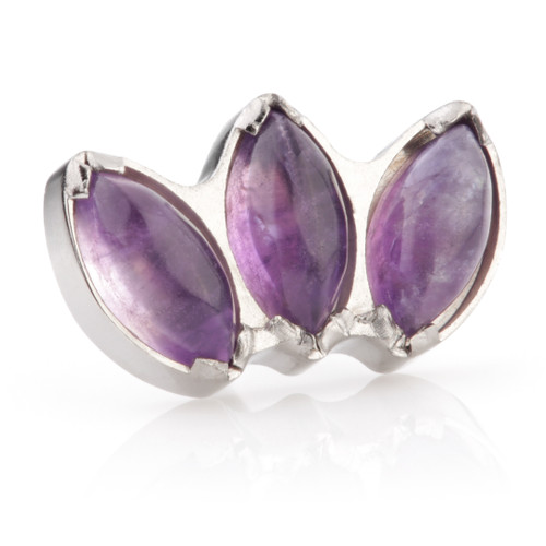 Ti Threadless Triple Marquise Attachment with Amethyst Stone