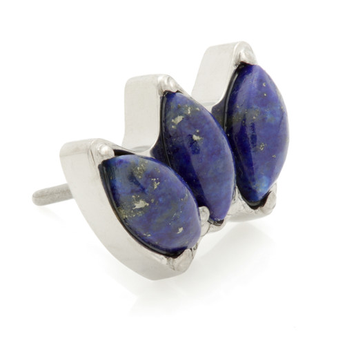 Ti Threadless Triple Marquise Attachment with Lapis Stone