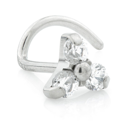 Ti Trinity Gem Nose Stud