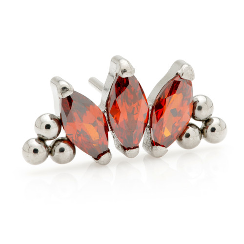 TiC Threadless Marquise Tri-Bead Cluster Attachment