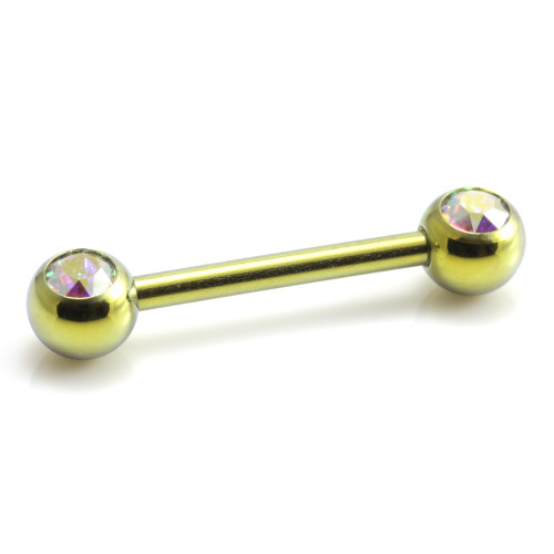 Titanium External Thread Forward Jewelled Nipple Bar