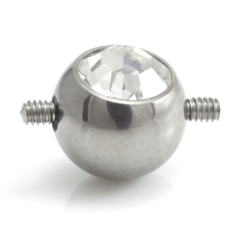 Titanium Internal Thread Double Piercing Gem Ball