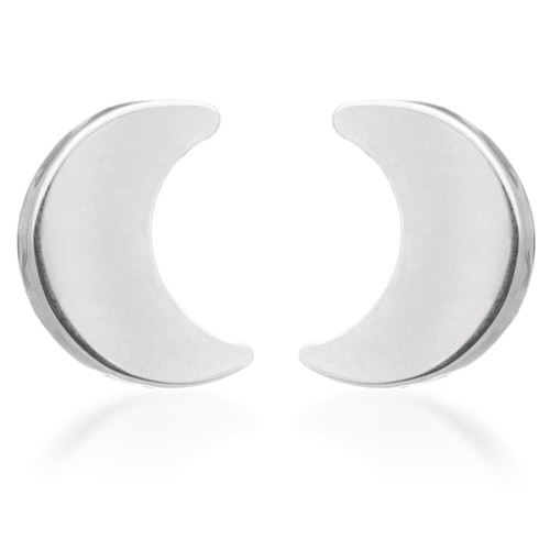 Titanium Moon Stud Earrings (Pair)