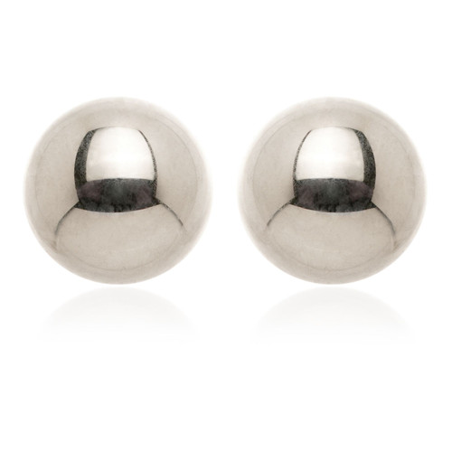 Titanium Plain Ball Stud Earrings (Pair)