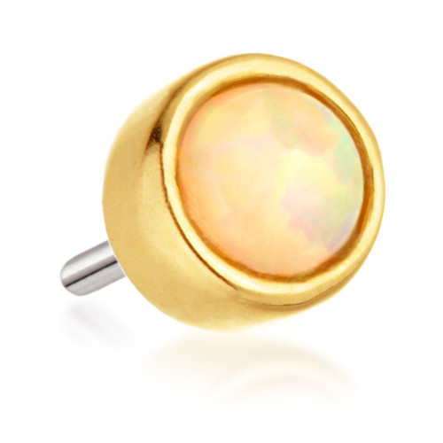 TL - 14ct Threadless Gold Bezel Set Opal Pin Attachment