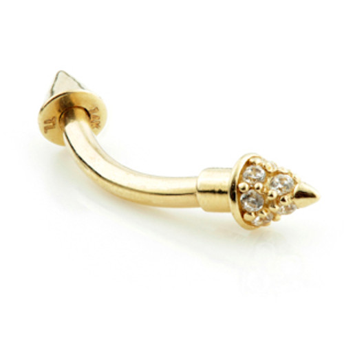 TL - 14ct Gold CZ Spike Rook Bar