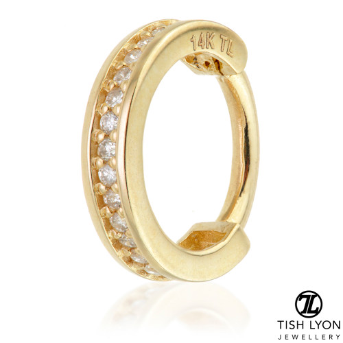 TL - 14ct Gold Diamond Channel Hinge Ring