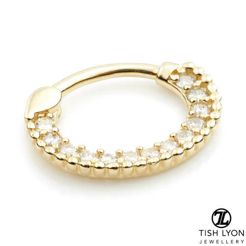 TL - 14ct Gold Diamond Pavé Daith Septum Ring