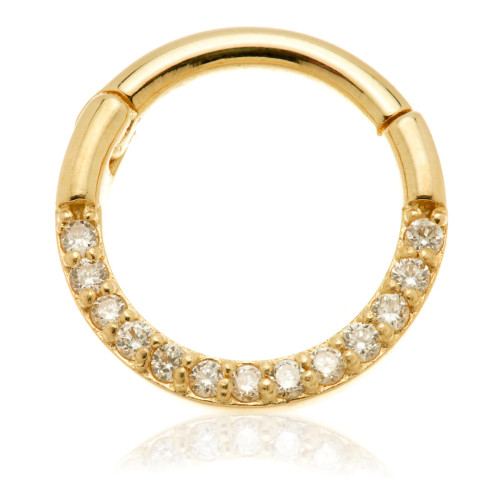 TL - 14ct Gold Flat Pav√© Diamond Daith Septum Ring