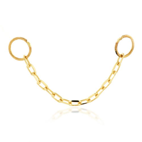 TL - 14ct Gold Hanging Chain Charm-14K-16-Y