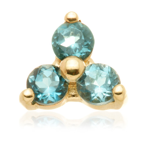 TL - 14ct Internal Gold Trinity London Blue Topaz Attachment