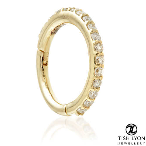 TL - 14ct Gold Pavé Diamond Eternity Hinge Ring