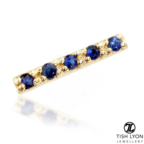 TL - 14ct Gold Pavé Sapphire Bar Microbar