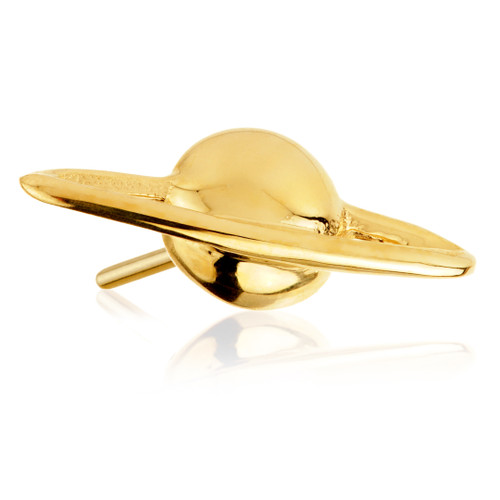 TL - 14ct Threadless Gold Saturn Planet Pin Attachment