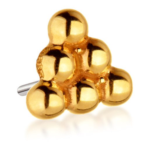 TL - 14ct Threadless Gold Triangle Dot Pin Attachment