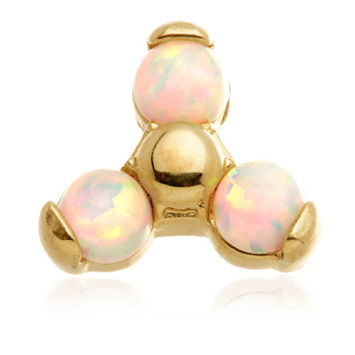 TL - 14ct Internal Gold Opal Trinity Gem Attachment