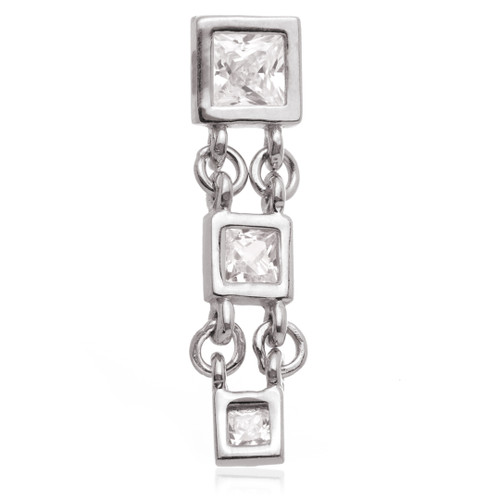 TL - 14ct Internal Triple Gem Square Linked Attachment