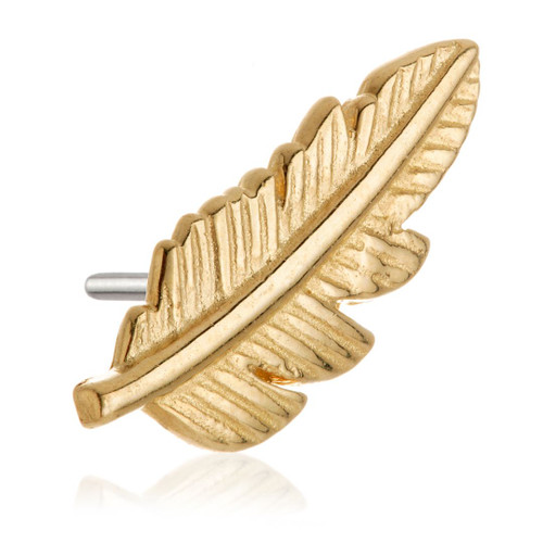 TL - 14ct Solid Gold Threadless Feather Attachment