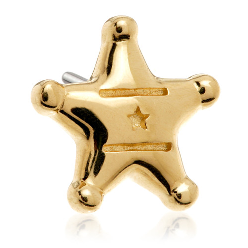 TL Sherriff's Badge - 14ct Gold Threadless Attachment