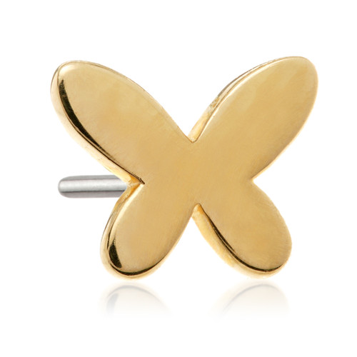 TL - 14ct Solid Gold Threadless Simple Butterfly Attachment