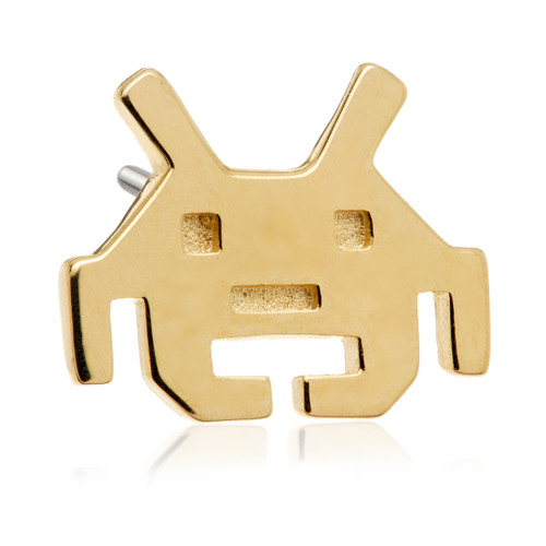 TL - 14ct Solid Gold Threadless Space Invader Attachment