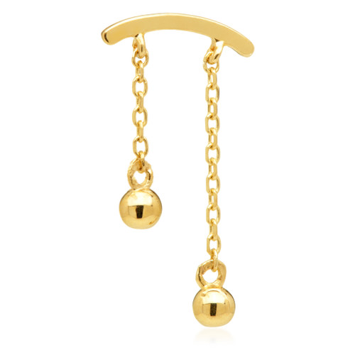 TL - 14ct Threadless Double Hanging Ball Pin Attachment