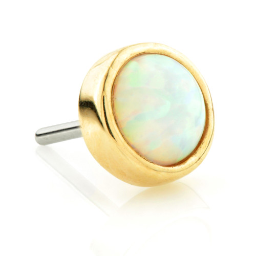 TL - 14ct Threadless Gold Bezel Opal Pin Attachment