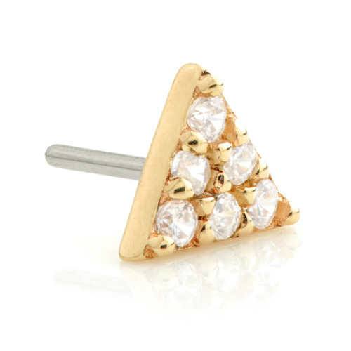 TL - 14ct Threadless Gold Pave Triangle Attachment