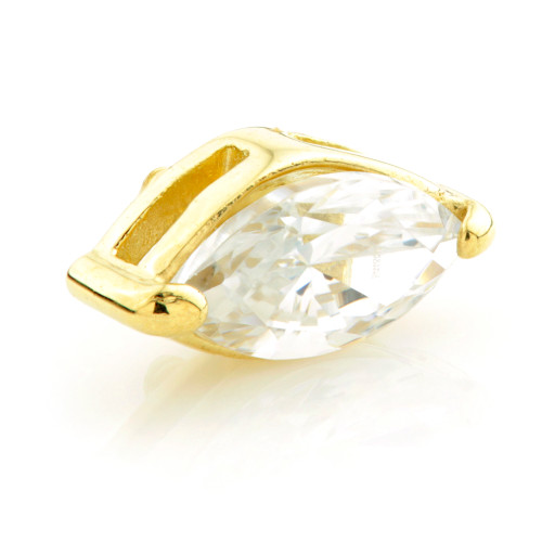 TL - 18ct Yellow Gold Marquise Gem Internal Thread Attachment