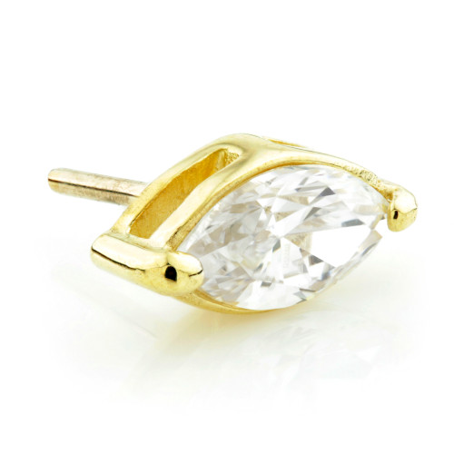 TL - 18ct Yellow Gold Marquise Gem Threadless Attachment