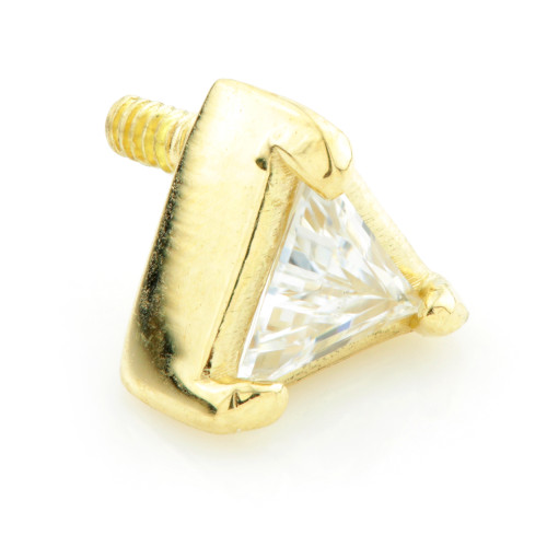 TL - 18ct Yellow Gold Trillion Gem Internal Thread Attachment