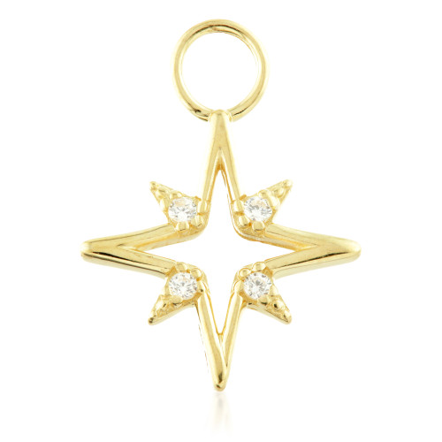 TL - 9ct Gold Open North Star Charm for Hinge Segment Ring