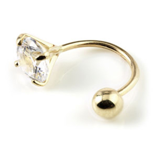 TL - 9ct Gold Prong Gem Rounded Bar