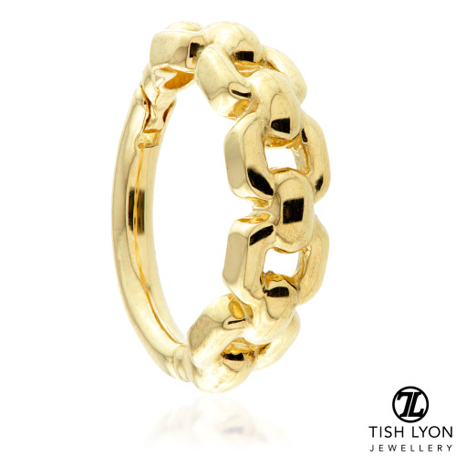 TL - Gold Chain Hinge Ring - 1.2mm