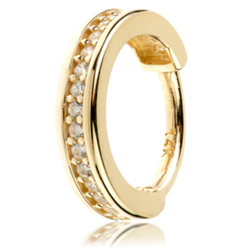 TL - Gold Channel Gem Hinge Ring