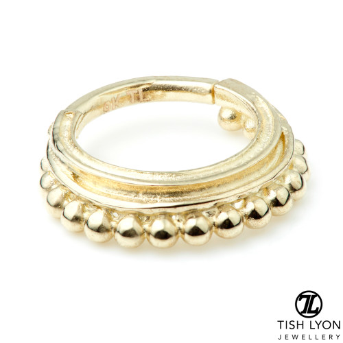 TL - Gold Graduated Tribal Hinge Ring