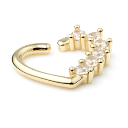 TL - Gold Jewelled Twist Heart Ring