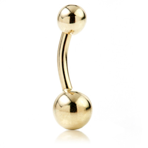 TL - Gold Plain Ball Belly Bar