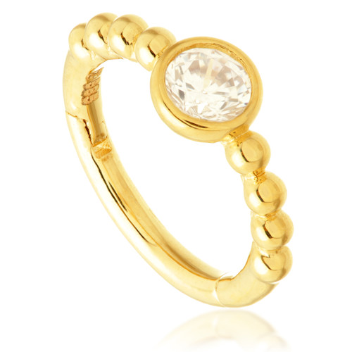 TL - Gold Solitaire Bubble Hinge Ring