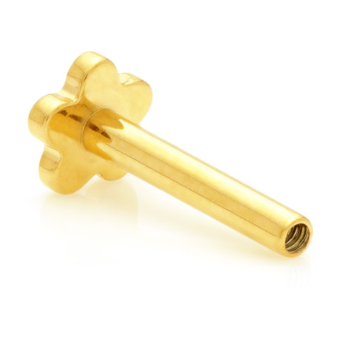 TL - Zircon Gold Ti Internal Labret Stem with Flower Base