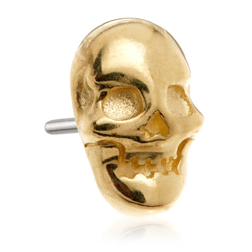 TL Skull - 14ct Gold Threadless Attachment