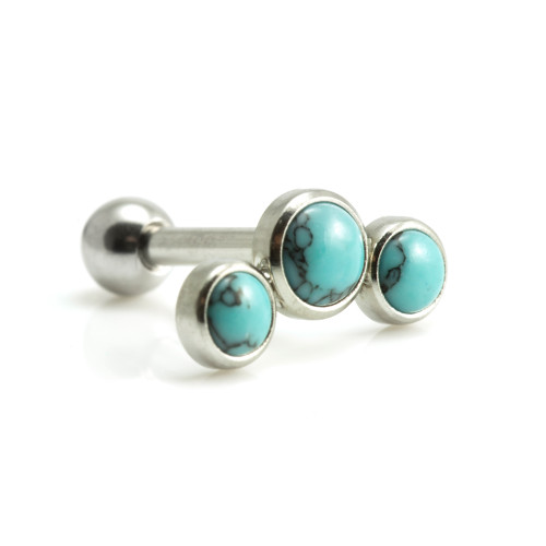 Turquoise Disk Ear Stud