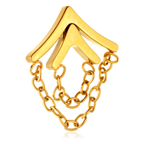 Zircon Gold Ti Internal Attachment with Double Hanging Chains