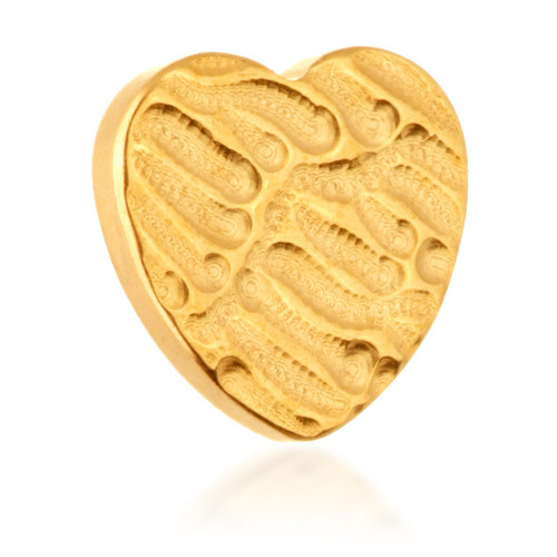 Zircon Gold Ti Internal Rippled Heart Attachment