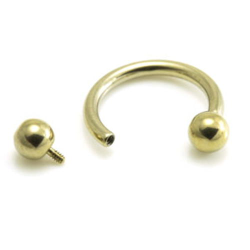 Zircon Gold Ti Internal Thread Micro Circular Barbell